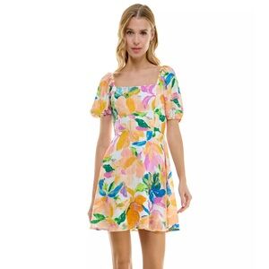 Lily Rose Floral Puff Sleeve Dress Size‎ Small